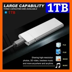 1TB 外付けSSD ドライブ  USB3.1 SSD外付け  Type-C SSD ポータブル ソリッドステート  耐衝撃 PC/Mac/Windows/XBox適用 外付けソリッドディスク