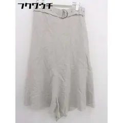 ◇ ◎ Mila Owen ミラ オーウェン ウエストベルト付き リネン混 ロング フレア スカート サイズ0 ベージュ系 レディース  【1109010001010】