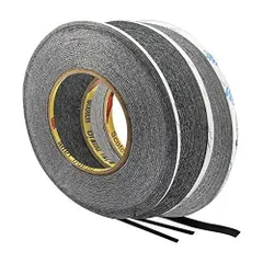 両面粘着テープ 極薄両面テープ 両面接着テープ 超強力 両面テープ 1mm 2mm 3mm (幅) x 50m (長さ) x 3本 携帯電話LEDスクリーン修理用 タブレット修