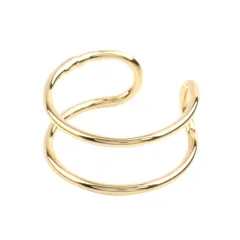 【ゴールド × フリーサイズ】[Cream dot. クリームドット公式] イヤーカフ レディースイヤーカフ イヤカフ 片耳用 ダブルライン 大人 上品 エレガント シンプル