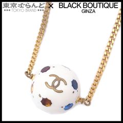 シャネル CHANEL ココマーク サッカーボールモチーフ ネックレス 98P ホワイトxゴールドxマルチカラー メタル 樹脂系 ラインストーン レディース 101789472のサムネイル