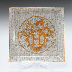 HERMESエルメスプチカレNo5 モザイク 24プラチナスクエアプレート角皿