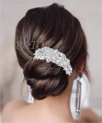 クリスタル ビジュー コーム ヘッドドレス★シルバー★ブライダル ウェディング 結婚式 ヘアアクセサリーボンネ 髪飾り