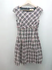 ◇ Maglie?le cassetto ツイード生地 バックファスナー 上品 綺麗め 膝丈 ワンピース サイズ7 マルチ レディース E  【1307260073027】
