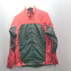 ◇ ⊇ NIKE ナイキ ロゴ刺<!-利用不可文字-!> ハーフジップ 長袖 ナイロンジャケット サイズM ブラック レッド系 メンズ レディース E  【1503050037242】