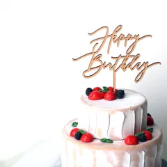 ◉即納◉木製 ケーキトッパー Happy Birthday ⑷ 大きめサイズ