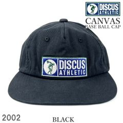 ブラック DISCUS ディスカス 刺繍ロゴ 平ツバ フラット キャップ 帽子 0652002