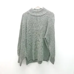 ◇ Re：EDIT ニット ハイネック サイドスリット カジュアル シンプル 長袖 セーター サイズL グレー レディース E  【1304120021679】