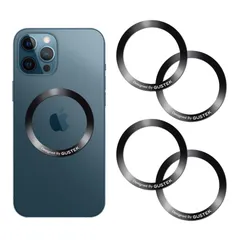 GUSTEK 磁気増強 メタル マグセーフ シール ユニバーサルリング ワイヤレス充電対応キット iPhone 15/14/13/12/11/X/XR/Pro/Pro Max アルミニウム合金の耐食性 軽くて 薄いデザインDIY リング 4個入ブラック