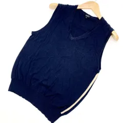 ポールスミス コットン ベスト PAUL SMITH 【濃紺 ネイビー♪】 Lサイズ 【サイドライン入り♪】【シャツなどとの相性抜群♪】■I82