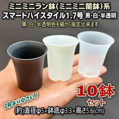 〇平日＊日中注文即日発送-New!＊ミニミニ蘭鉢/ミニミニラン鉢＊スマートハイスタイル1.7号ミニプラ鉢-白・黒・半透明・混色から選べる10鉢セット＠多肉植物・塊根植物コーデックス・アガベ・サボテン・観葉・アデニウム・パキポディウム・実生＠フラワーショップ江口