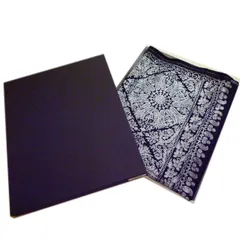 ショール 大判サイズ カシミール 刺繍ストール（黒地にシルバー） 着物 和装小物 和風 和装 洋装兼用