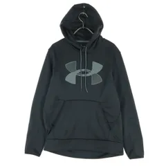 UNDER ARMOUR アンダーアーマー プリントロゴ 長袖 パーカー M ブラック メンズ 古着