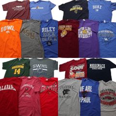 古着卸 まとめ売り カレッジ風 半袖Tシャツ 20枚セット (メンズ L ) チームロゴ 英文字プリント ワンポイント 中古 古着 NA6969