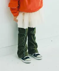 配色メロウストレッチニットコールパンツ　p.premier P520025　カーキ