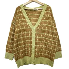 TITICACA チチカカ カーディガン アウタートップス イエロー オレンジ ライトグリーン チェック柄 ボタン