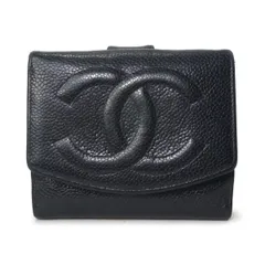 CHANEL　ココステッチWホック折財布（黒/キャビアスキン）  SS-191B