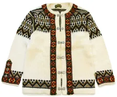 80s ノルウェー製 nordstrikk ノルディック柄 チロリアンテープ ウールニット カーディガン 44★B ビンテージ ユーロ フェアアイル