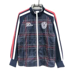 ★SALE価格★フィラゴルフ ジャケットブルゾン ネイビー×白 袖ライン ロゴ刺しゅう 裏起毛 メンズ L ゴルフウェア FILA GOLF