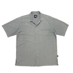 中古 ザノースフェイス THE NORTH FACE 半袖シャツ クリーニング済み ドビー生地 チェック柄 開襟 オープンカラー メンズ XL