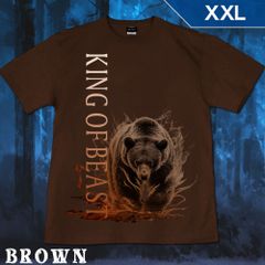 GENJU XXLサイズ 熊 ベア アニマル メンズ クール かっこいい Tシャツ 半袖 King of Beast