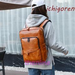 リュック メンズ リュックサック pu革 デイパック ビジネス バックパック レザー 通勤通学 旅行 出張 アウトドア 自転車鞄 カバン 男女兼用  min#