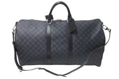 極美品 LOUIS VUITTON ルイヴィトン キーポル バンドリエール55 ボストンバッグ N41413 ダミエグラフィット 中古 4c075071