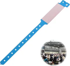 akindou 使い捨てリストバンド 破れない ビニール製 防水 フリーサイズ ライブ コンサート マラソン大会 フェスタ お祭り 100本セット(水色)