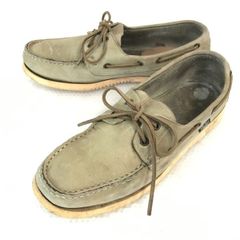 ブッテロ BUTTERO オリーブグリーンレザーデッキシューズブーツ