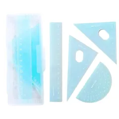 新品 三角定規 三角じょうぎセット学生用数学幾何学定規セット グリーン 三角定規用 直線定規 分度器 定規セット 中学生 小学生 文房具 持ち運びに便利 実用性高い 製図 作図ツール 算数 測定ツール 学校事務用品 収納バッグ付