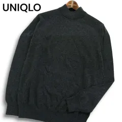 UNIQLO ユニクロ 秋冬 高級 カシミヤ100%★ モックネック セーター ニット Sz.M メンズ 灰 グレー