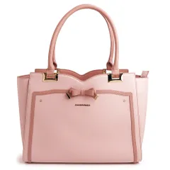 サマンサベガ ソリッドリボン トートバッグ 合成皮革 ピンクベージュ ゴールド金具 SA6473AW02729 Samantha Vega（中古）
