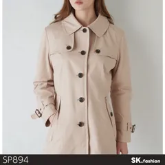 美品 Aylesbury アリスバーリー トレンチコート 長袖 無地 ベーシックデザイン ベルト袖口付き 通勤スタイル 　ベージュ　 【SP894-00】 送料無料　古着　レディースのサムネイル