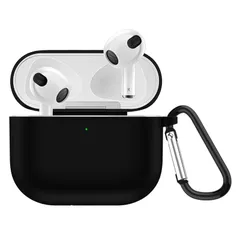 AirPods3 用 ケース (2021発売) AirPods 第3世代 ケース カバー。 充電式フルプロテクション 耐落下性 耐擦傷 耐衝撃 防水 前面のLEDが隠れない (ブラック)