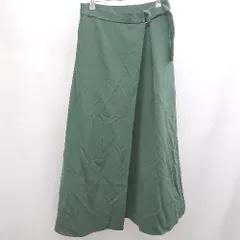 ◇ Θ ルイルエ シンプル系 ロング丈 フレア スカート サイズ表記なし グリーン系 レディース E  【1507250006862】