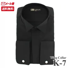 ウイングカラーシャツ K-7 ブライダル フォトブライダル パーティ タキシード シャツ ワイシャツ 結婚式 ブラック ダブルカフス WAWAJAPAN