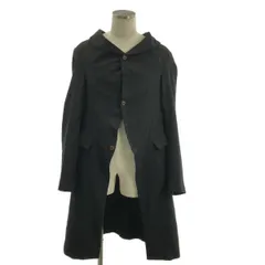 【美品】  COMME des GARCONS HOMME PLUS / コムデギャルソンオムプリュス | 2020SS | ポリエステル 製品加工 変形 シングル ロングジャケット コート | M | ブラック | メンズ