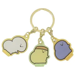【メール便】お文具といっしょ キーリング 3チャームキーホルダー おしり ティーズファクトリー 3連アクリルキーホルダー アクキー キャラクター グッズ 