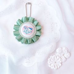 ハンドメイド　両面マタニティマーク　プリーツ　エメラルドグリーン　完成品