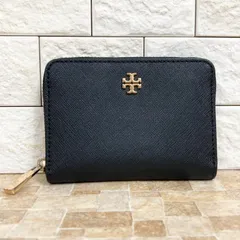 Tory Burch トリーバーチ コインケース 黒 無地 ロゴ付き サフィアーノレザー Tory Burch 小銭入れ