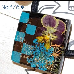 376*ビオラとレースフラワーのヘアゴム