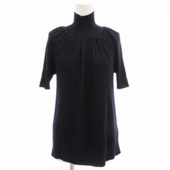 ディーゼルブラックゴールド DIESEL BLACK GOLD リブニット ハイネック ウール 半袖 XS 紺 ネイビー /FF  IBO76