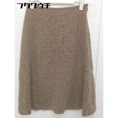◇ UNTITLED アンタイトル シルク混 膝下丈 台形 スカート サイズ9 ブラウン系 レディース  【中古】 【1106100003268】