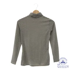 ☆美品☆ UNIQLO ユニクロ トップス カットソー ヒートテック 長袖 タートルネック カジュアル レディース ブラック ホワイト M 901-9730 送料無料 古着