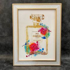 Francfranc シャネルN°5 パフューム 額装 油絵 アートボード - メルカリ