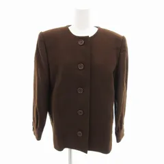 ジバンシィ GIVENCHY ヴィンテージ ノーカラージャケット ブルゾン ウール 8 茶 ブラウン /HO□ 0426 ■GY18のサムネイル