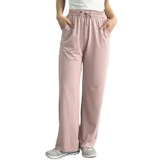 [MORE AUNI] ラッシュガード ワイドパンツ レディース UVカット 体型カバー 水陸両用 夏フェス プール 海外旅行対応 おしゃれ ママ向け 紫外線対策 ボトムス J20035 (ピンク L) [ピンク/ J20035] [L]