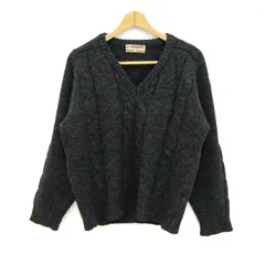 マックレガー ニット セーター 長袖 ウール100% ブランド トップス 黒 メンズ Mサイズ ブラック系 McGregor 【中古】