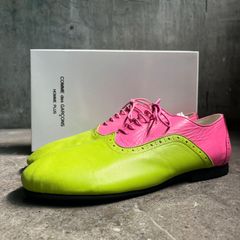 COMME des GARCONS HOMME PLUS 23ss レザーシューズ コムデギャルソンオムプリュス 2023ss グリーン ピンク 29cm
