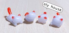 4種おまとめシリーズ　サクラ猫　4匹セット　レジン　デコパーツ